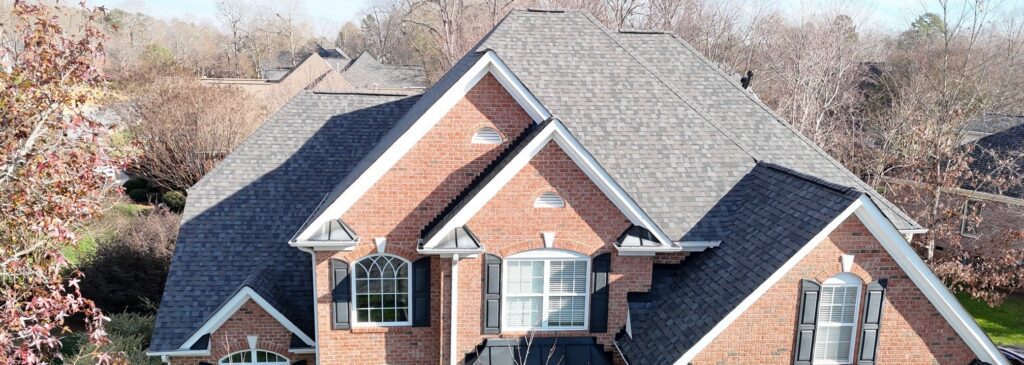 New architectural shingle roof on a brick home in Charlotte, NC