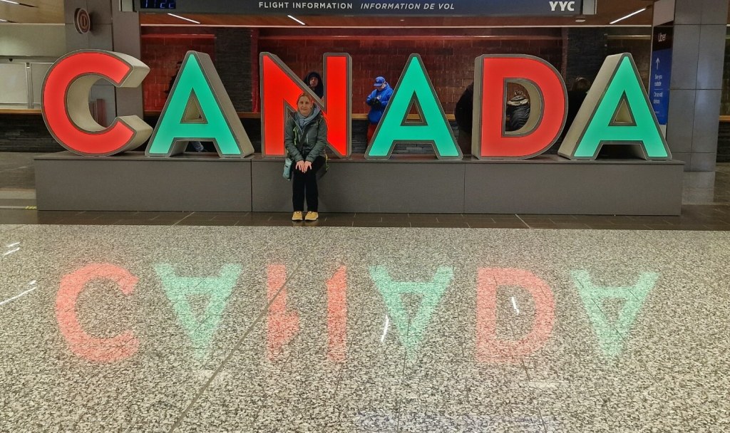 Ankunft am Flughafen Calgary in Kanada