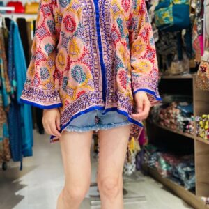 Kimono corto étnico bordado