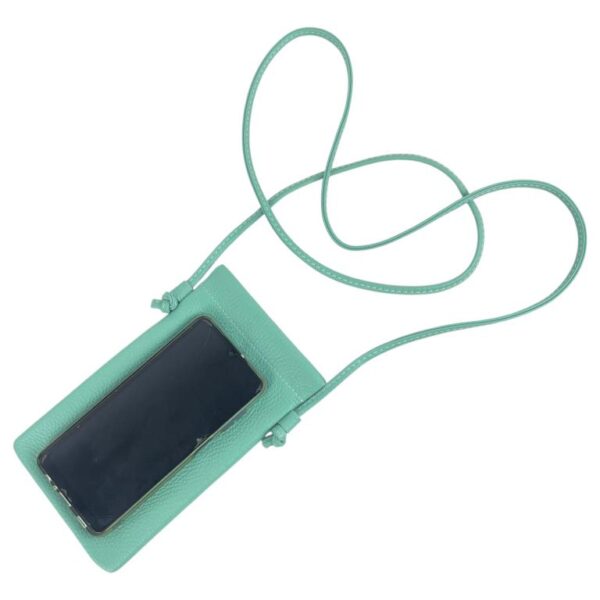 Bolsito Portamovil en Piel Italiana con Cierre de Imán y Asa Larga para Mujer - Imagen 8