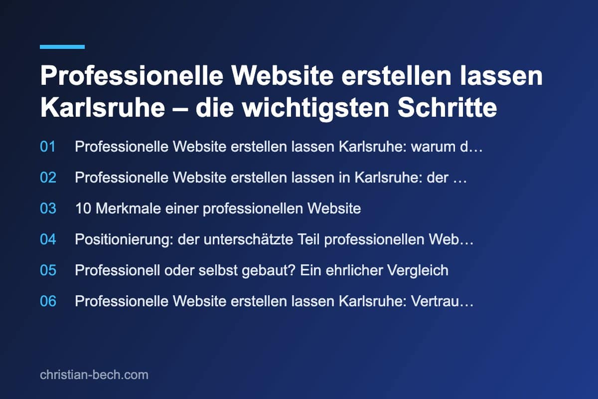 Professionelle Website Karlsruhe mit Christian Bech