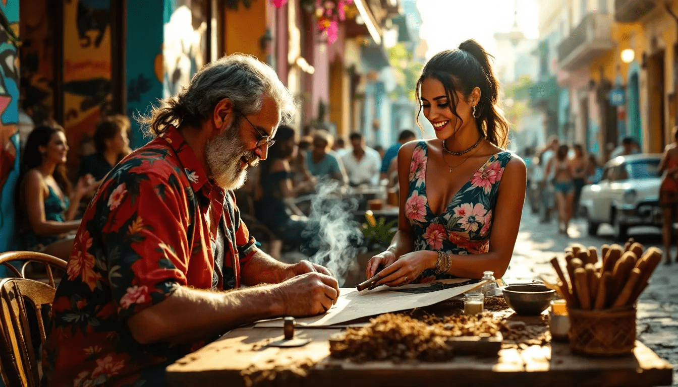 Guests enjoying a live cigar rolling demonstration at a private party.