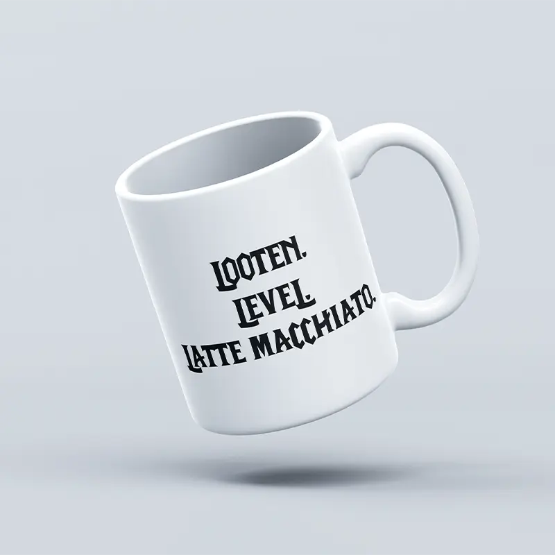 Looten.Leveln.Latte Macchiato. – Tasse