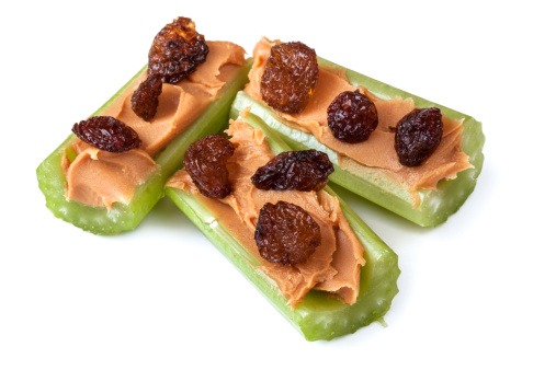 Celery Peanut Butter and Raisins