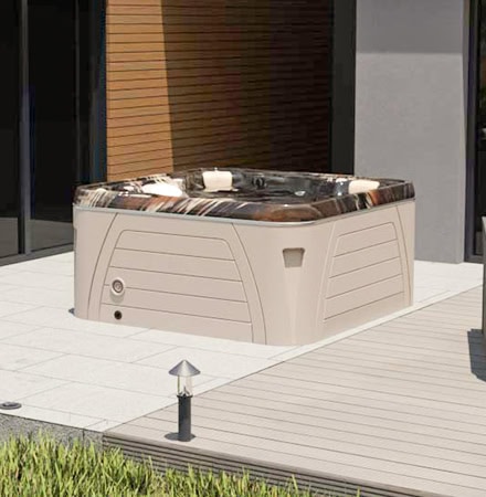 Spas gamme Serenity acrylique portable installé sur une terrasse en carrelage