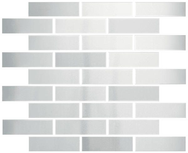 Metallix Miscellaneous Designs Stainless SteelBrushed Stainless Steel Brickset Mosaic 1 x 4