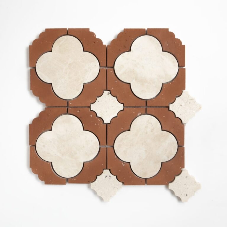 Diana Royal, Rustic Terracotta Honed Quatrodo Marble Mosaic