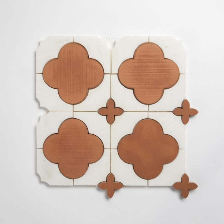 Calacatta Bella, Cotto Rio Honed Cottage Marble Mosaic