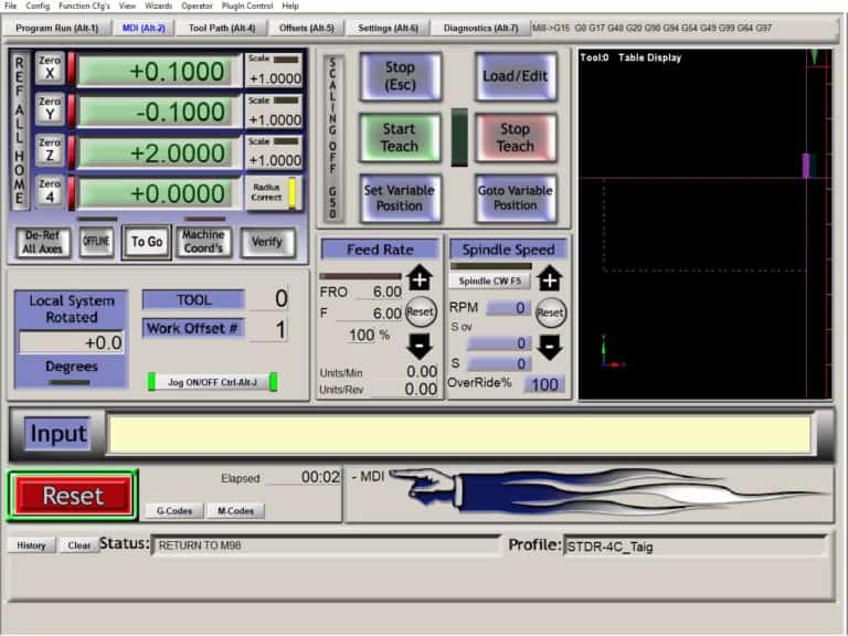 mach3 mdi screen