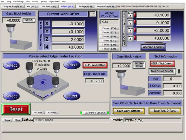 mach3 offset page