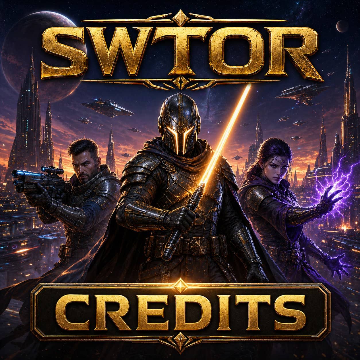 SWTOR Credits service image for Star Wars The Old Republic in-game currency, GTN purchases, crafting, Strongholds, and account progress