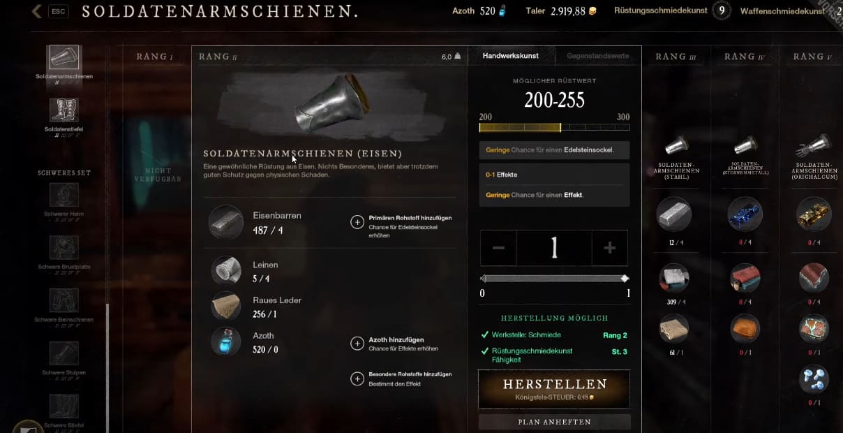 New World Waffenschmiedekunst Guide - Amboss und Schmiede