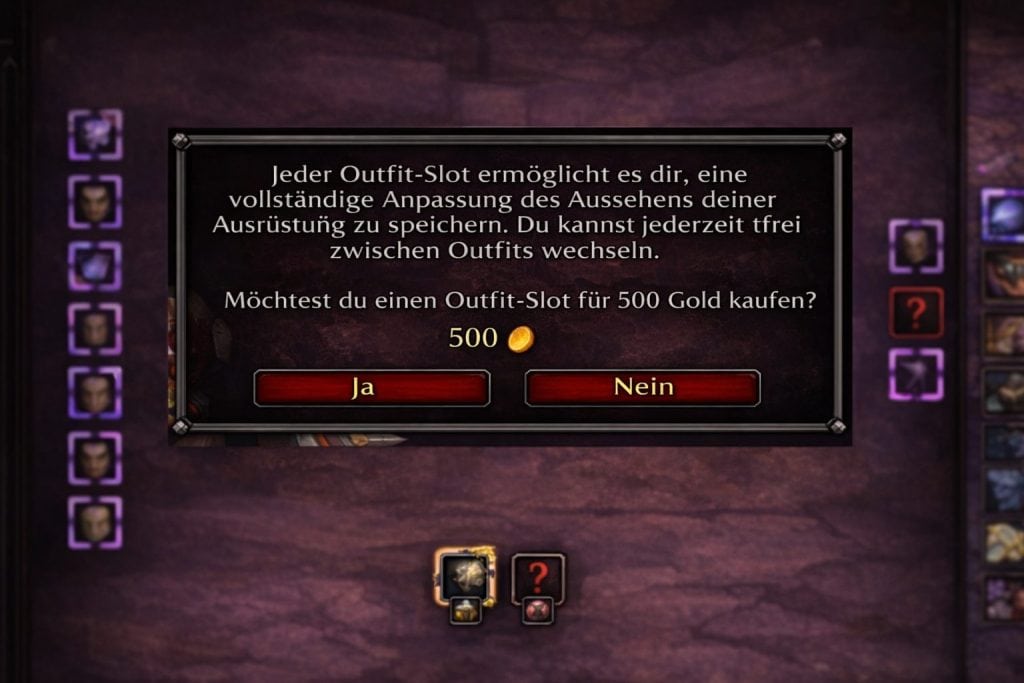WoW Midnight Transmog-Kauffenster für einen neuen Outfit-Slot mit Goldkosten in Patch 12.0.1