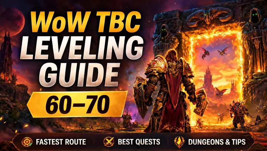 WoW TBC leveling guide 60 to 70 with the Dark Portal and the entrance to Outland