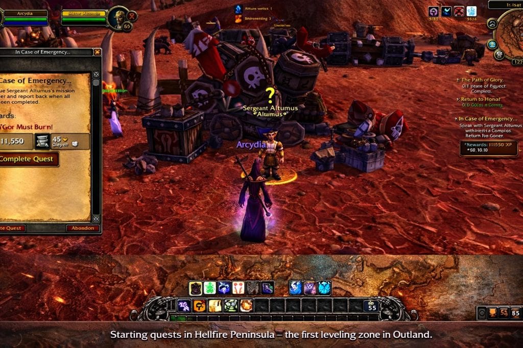 WoW TBC Classic questing in Hellfire Peninsula with early Outland leveling quests