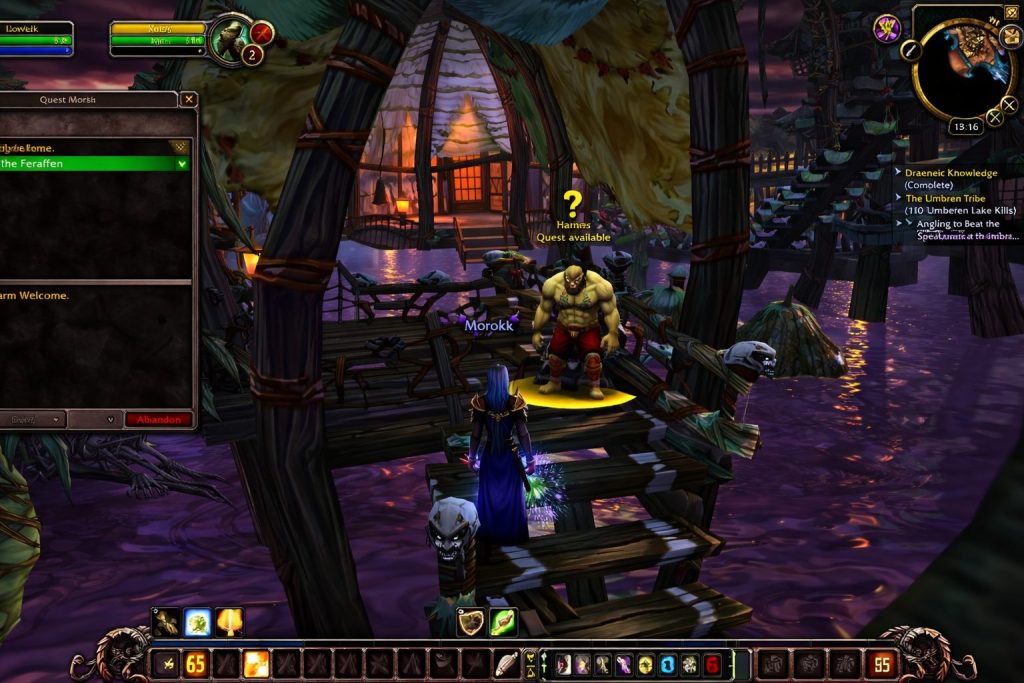 WoW TBC Classic quest turn-in in Zangarmarsh during the Outland leveling journey