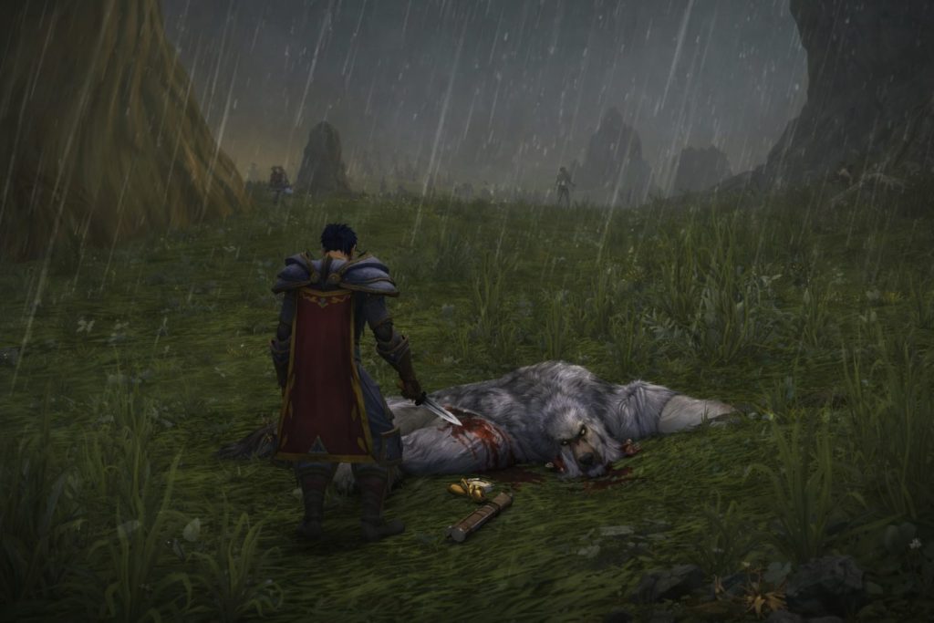 WoW TBC Classic skinning beast to collect leather materials in Outland