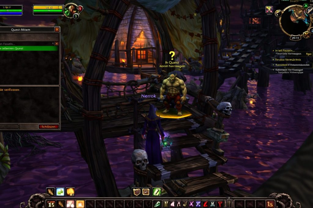 WoW TBC Classic bei einer Quest-Abgabe in den Zangarmarschen während des Levelns in der Scherbenwelt