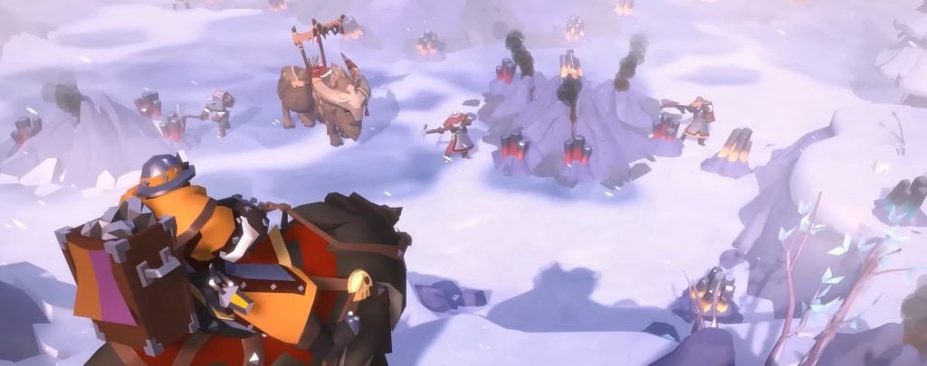Albion Online players fighting in a snowy full-loot PvP zone