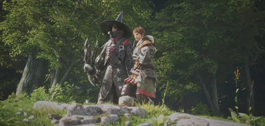 Final Fantasy XIV Abenteurer erkunden ein Waldgebiet
