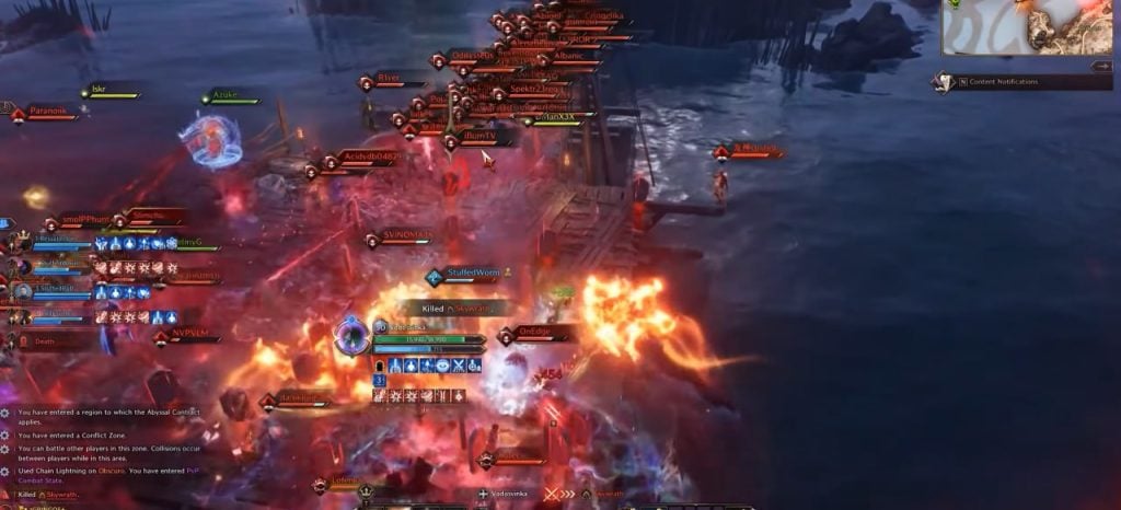 Throne and Liberty large scale PvP fight near a fortress