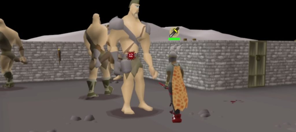 Joueur OSRS affrontant un ennemi géant pendant sa progression PvM