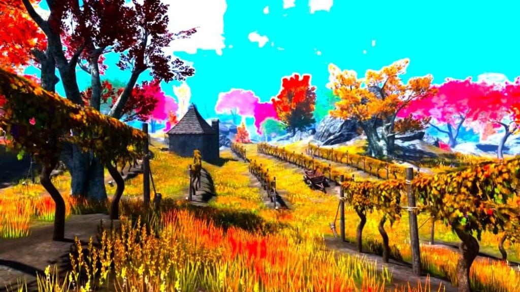 Kolorowy krajobraz winnic na High Isle w The Elder Scrolls Online