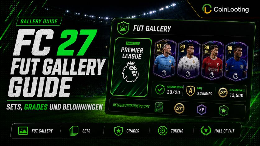 FC 27 FUT Gallery Guide mit Premier-League-Sets, Spielerkarten, Bewertungen, Tokens und Belohnungen