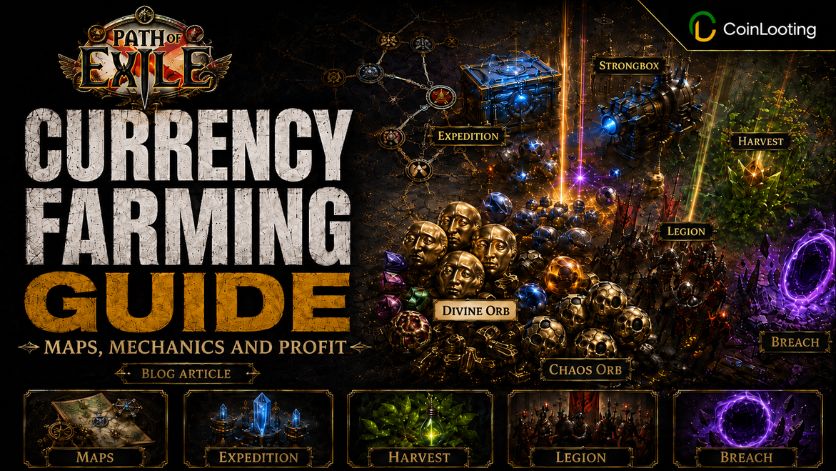 Path of Exile Currency Farming Guide covering maps, Expedition, Harvest, Legion, Breach and valuable Orbs