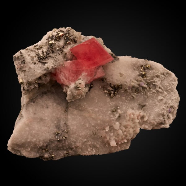 Rhodochrosite, Quartz