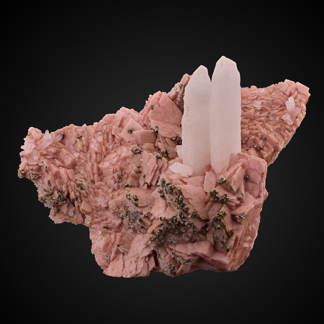 Rhodochrosite, Quartz