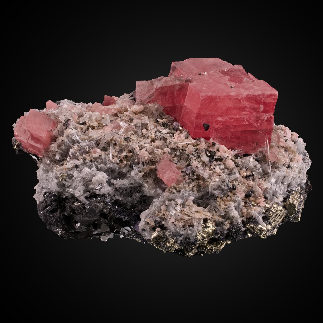 Rhodochrosite, Quartz, Sphalerite