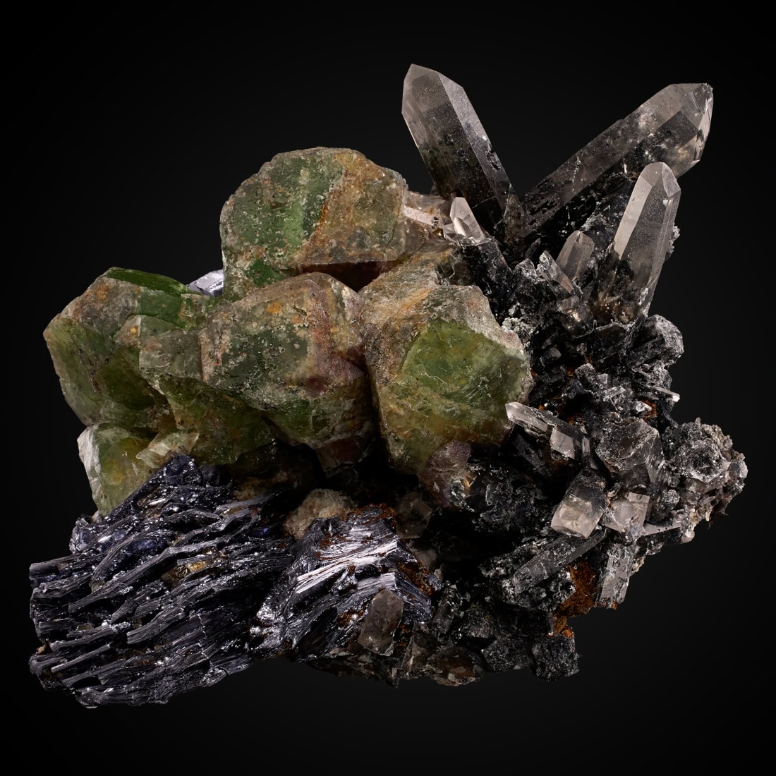 Molybdenite, Fluorite, Quartz