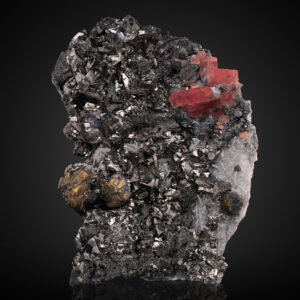 Rhodochrosite, Chalcopyrite, Sphalerite, Tetrahedrite