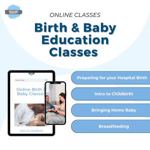 Birth and Baby Education Classes graphic.