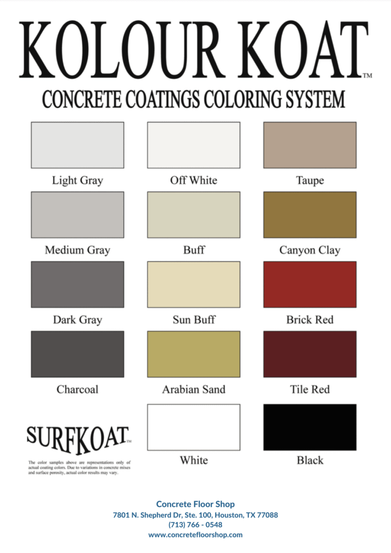 Surfkoat Kolour Koat color chart