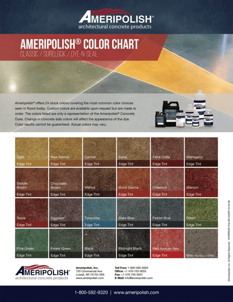 Ameripolish architectural color chart.