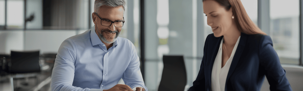 Consultant IT en reunion de travail avec une cliente