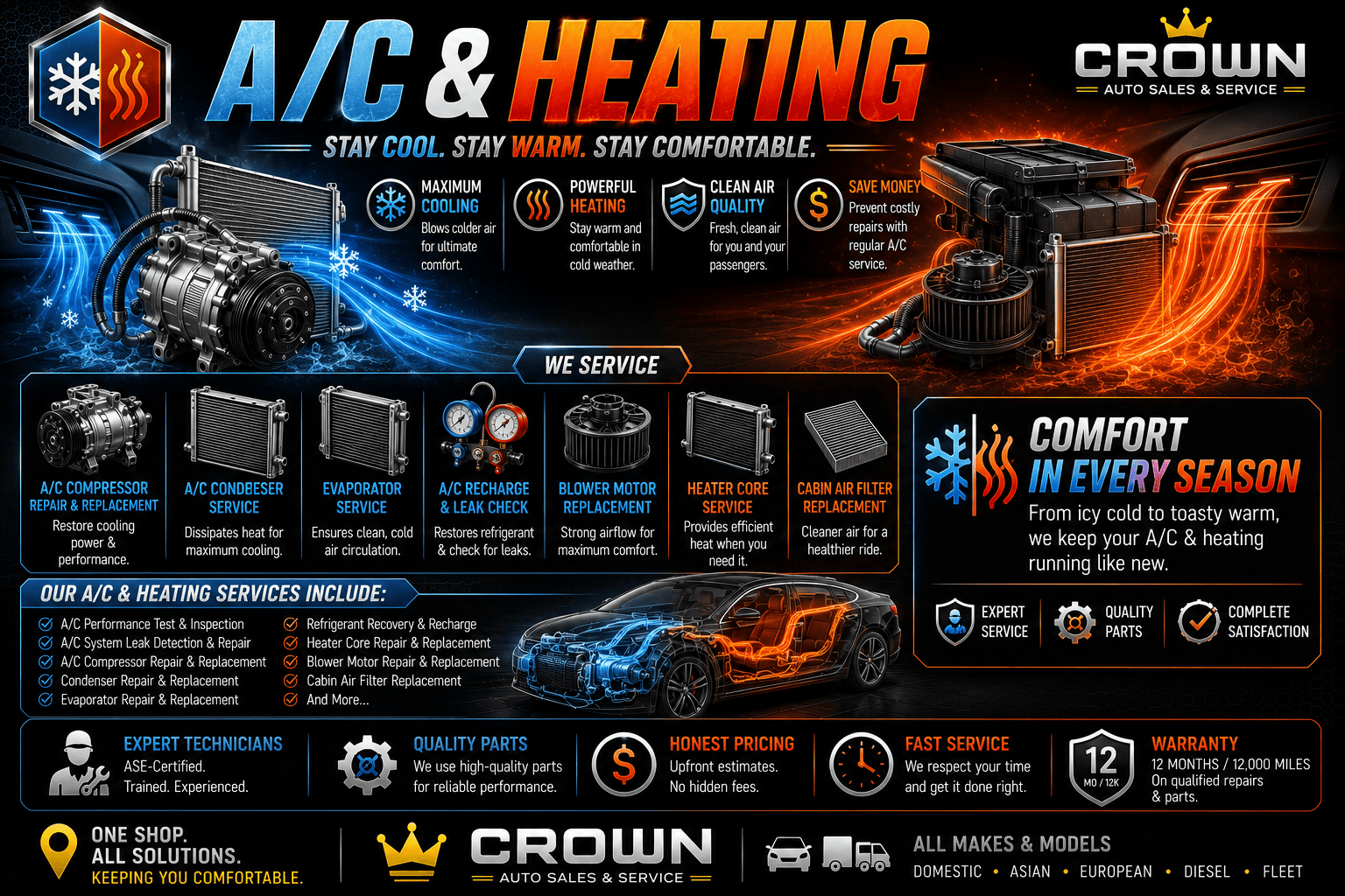 Automotive air conditioning and heating service in Springfield Missouri