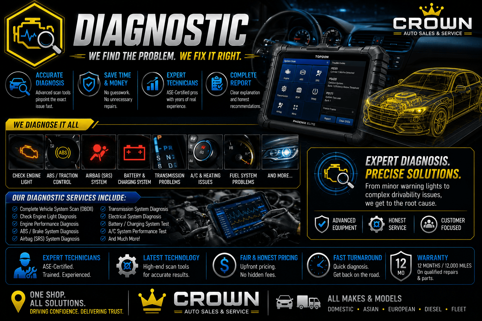 Automotive diagnostic and check engine light service in Springfield Missouri