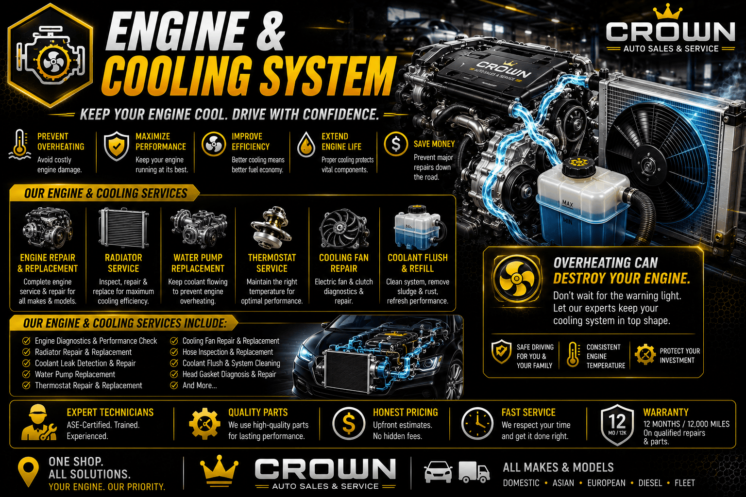 Engine and cooling system repair services in Springfield Missouri