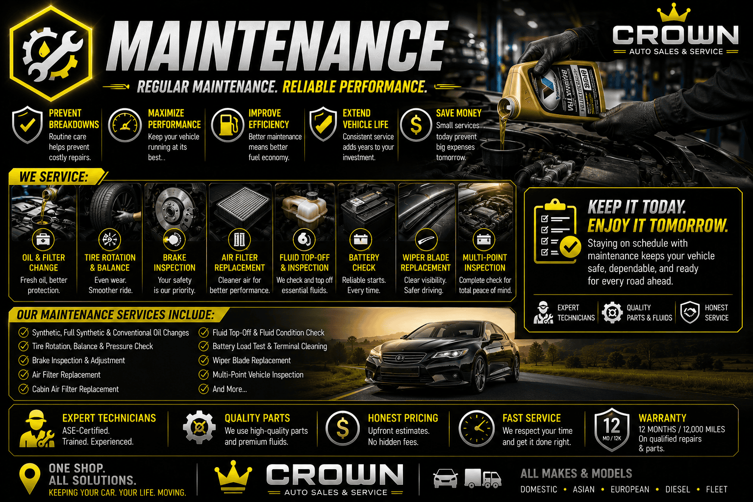 Vehicle maintenance and oil change service in Springfield Missouri