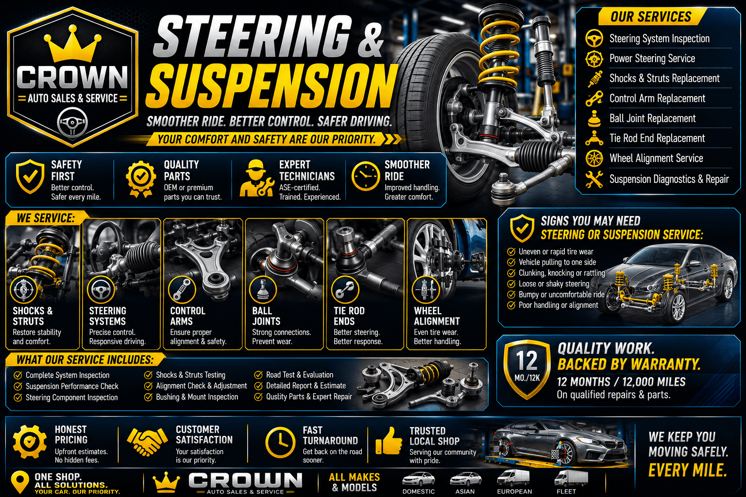 Steering and suspension repair services in Springfield Missouri