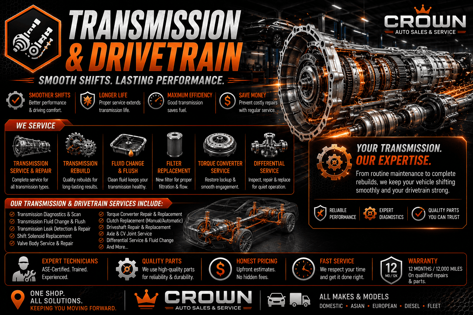 Transmission and drivetrain repair services in Springfield Missouri