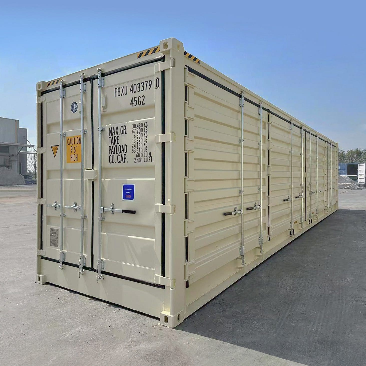 40’HC New (1-trip) “Openside” Shipping Container - CUSTOM CUBES