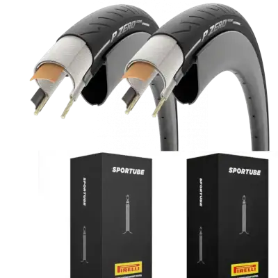 2 P Zero Road tyres and 2 SportTUBE Road