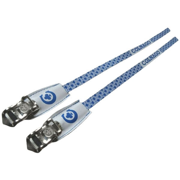 COLNAGO(コルナゴ)Vintage Italian Leather Pedal Toe Straps(ビンテージ イタリアンレザーペダルトゥストラップ)(ホワイト/ブルー)