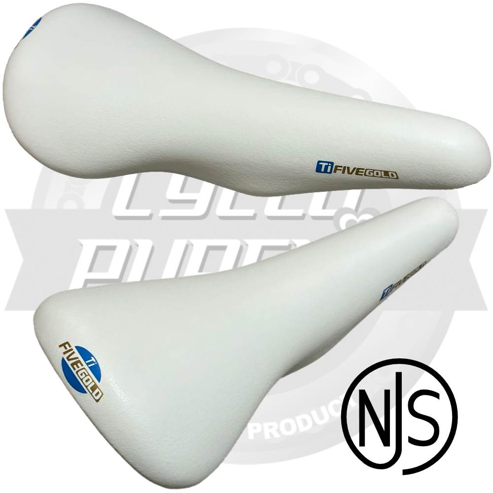 KASHIMAX(カシマックス)FIVE GOLD(ファイブゴールド)サドル(加島サドル/FGTi-5P/チタンレール/ホワイトソフリナ/NJS認定)