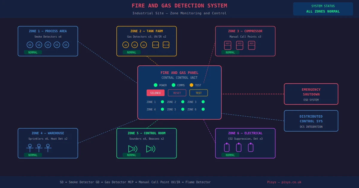 Fire and gas detection system panel