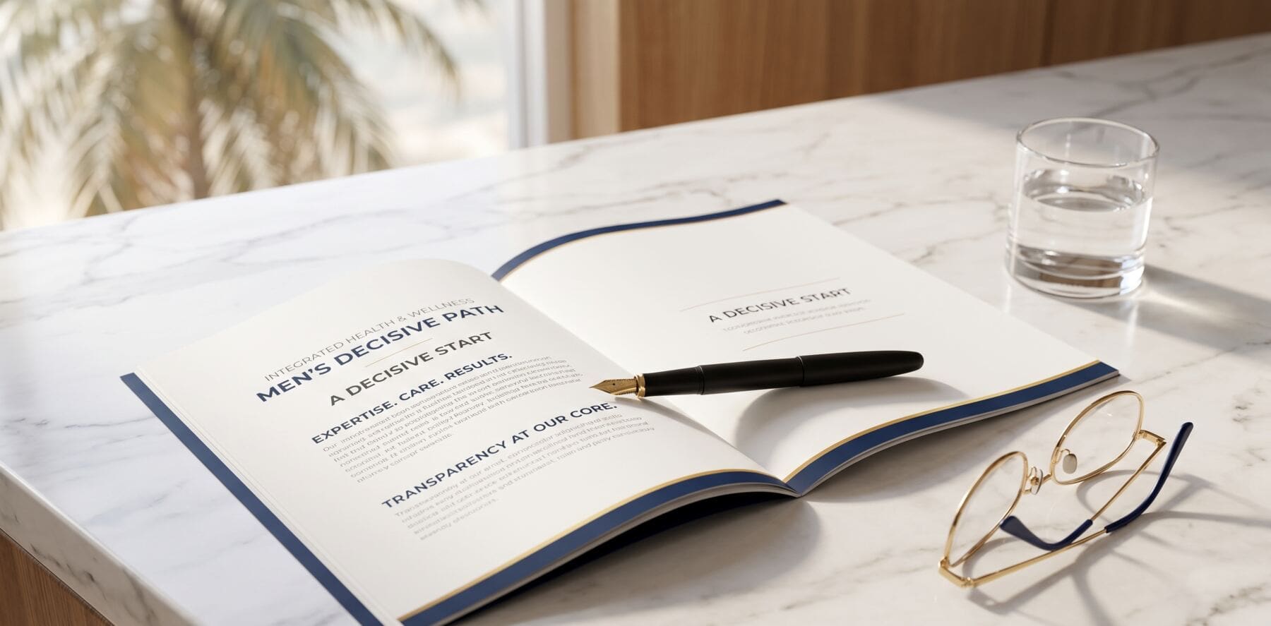 Tidy desk with a single printed price sheet labeled MEMBERSHIP